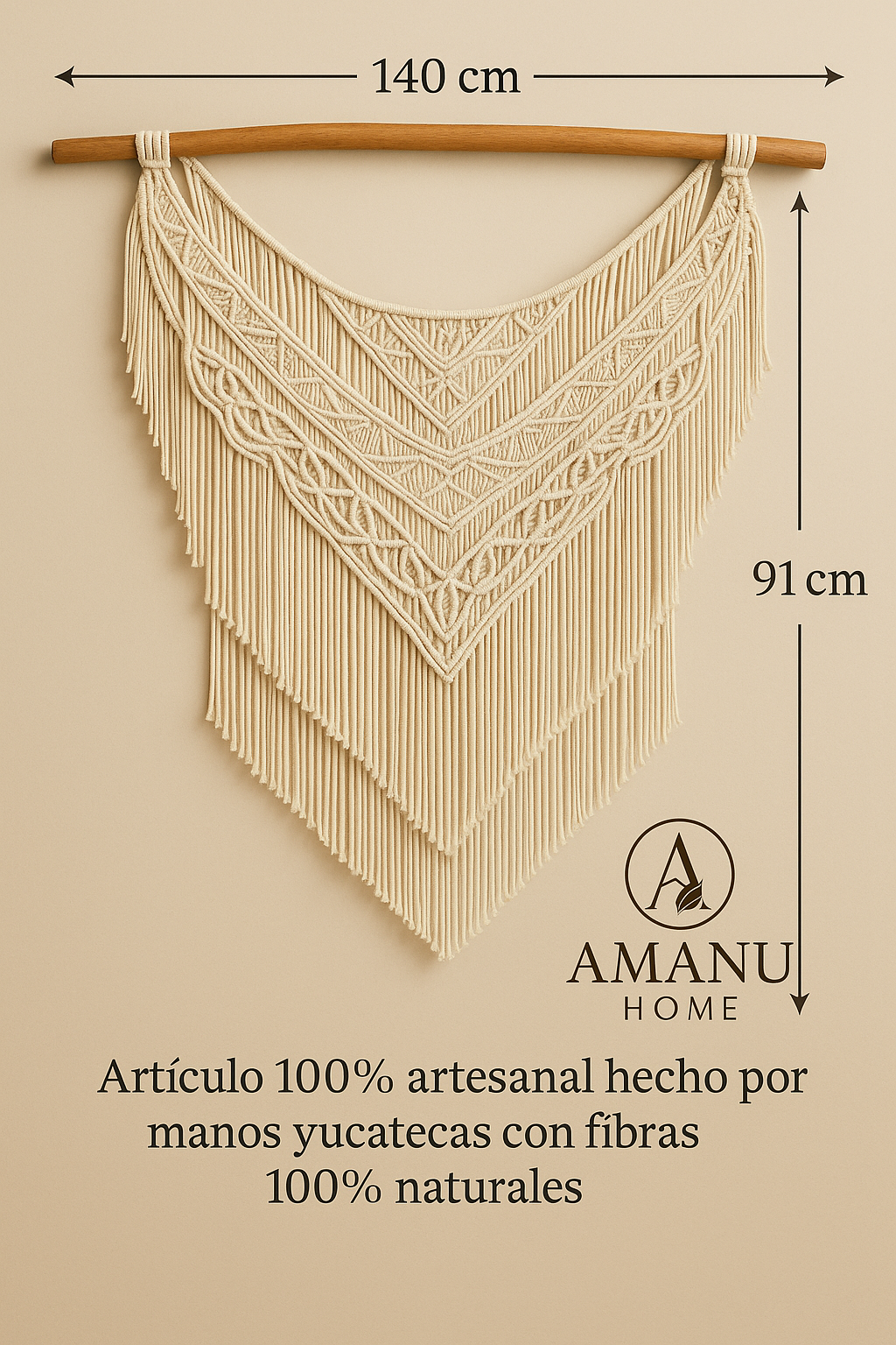 Colgante de Macramé Artesanal Yucateco - Hecho a Mano